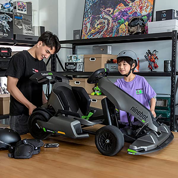 Segway Ninebot Electric GoKart Pro and Gokart Bundle, Outdoor Race Pedal Go Karting Car for Kids and Adults, Adjustable Length and Height, Ride On Toys Gokart Pro (with Ninebot S MAX)