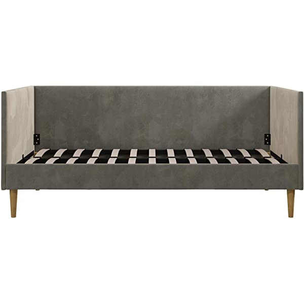 DHP Franklin Mid Century Upholstered Daybed, Sofa Bed, Twin Size Frame, Tan Linen Linen Twin Tan