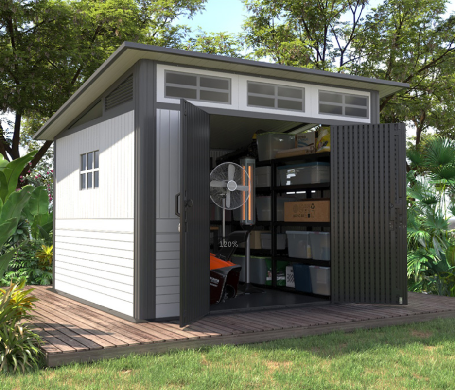 Outdoor garden storage tool room outdoor utility room roof removable mobile house courtyard simple.